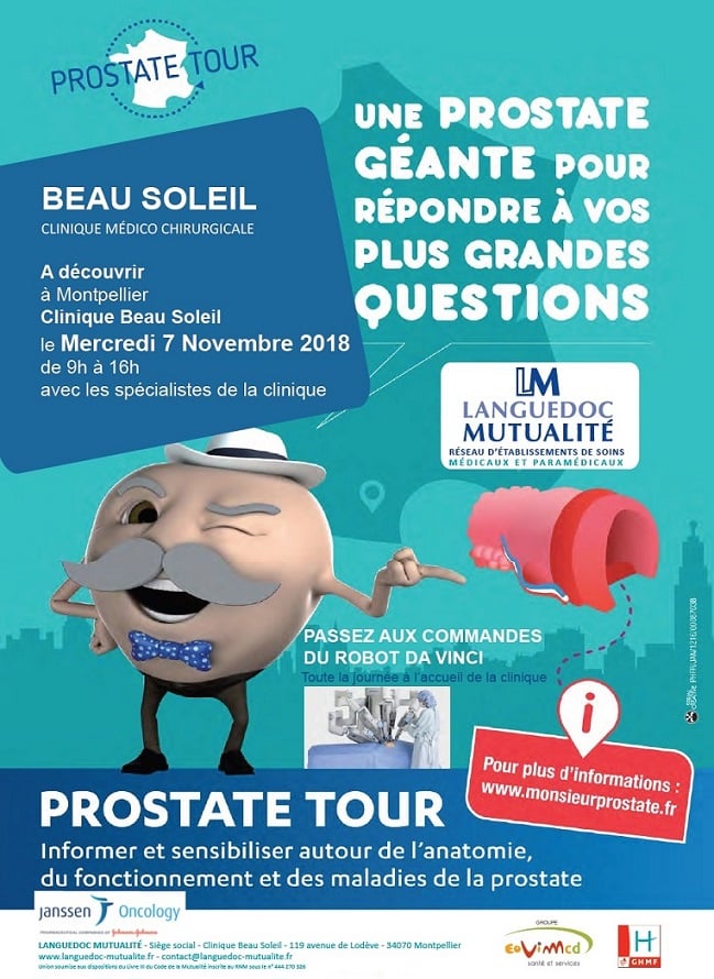 Affiche prostate tour Montpellier Beau soleil