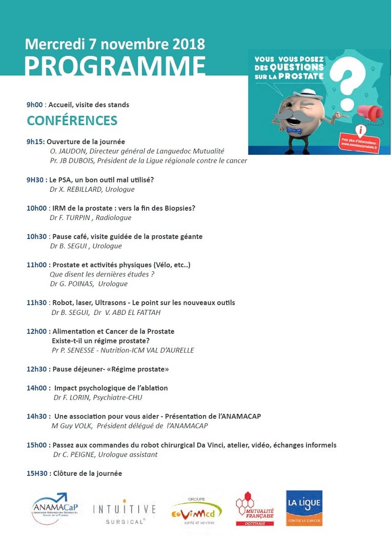 Programme prostate tour Montpellier Beau soleil