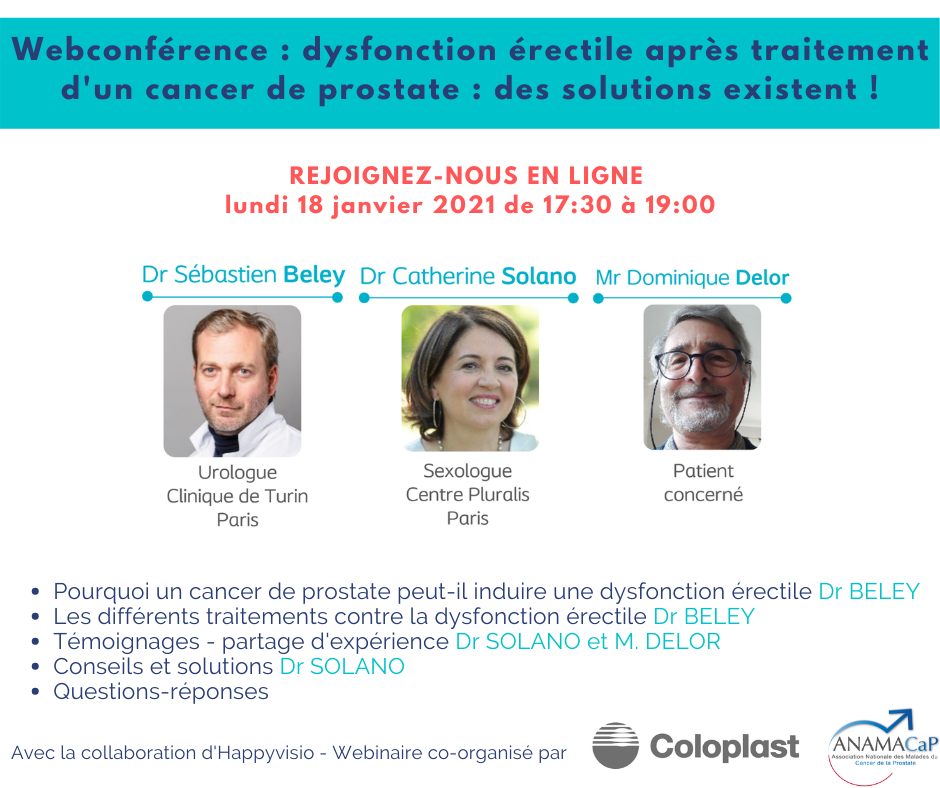 Webconférence dysfonction érectile le 18/01/21 – REPLAY disponible