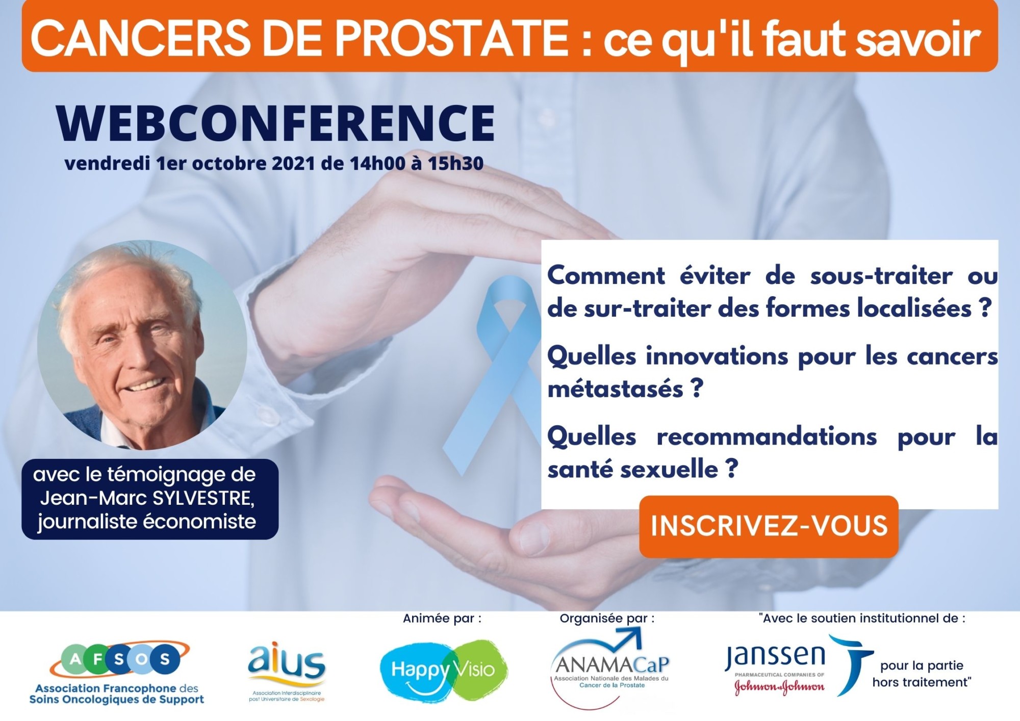 ANAMACaP organise une webconférence cancers de prostate ce qu'il faut savoir vendredi 1er octobre 2021