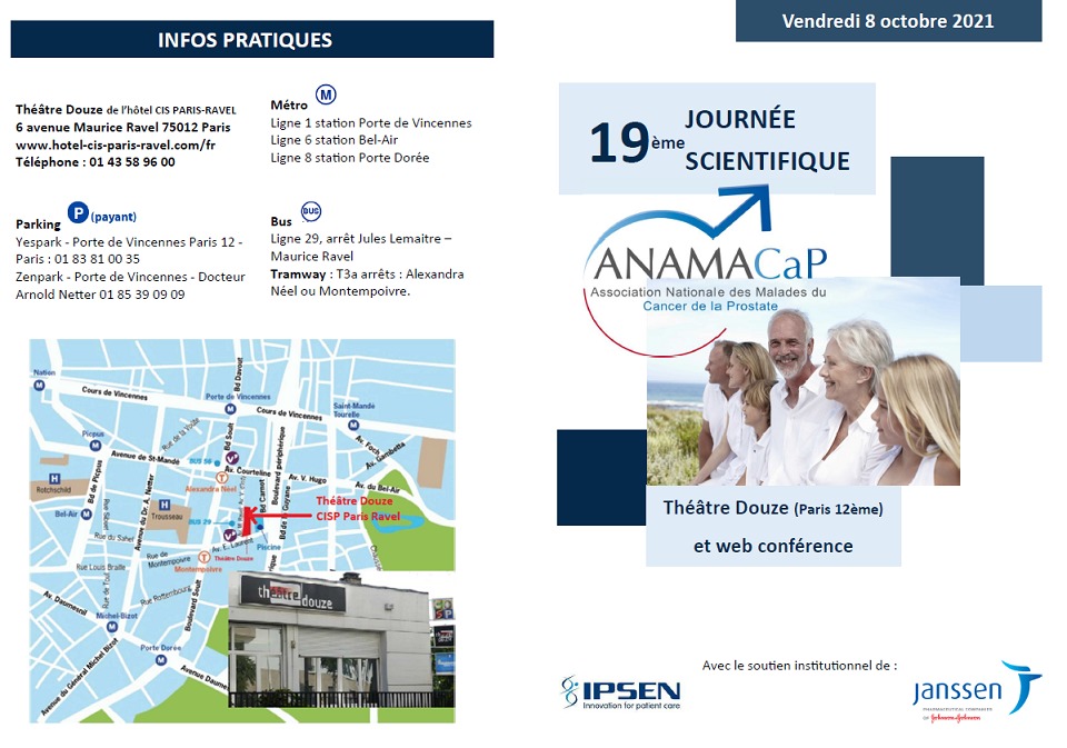 Informations pratiques 19ème journée scientifiques médecins patients de l'ANAMACaP