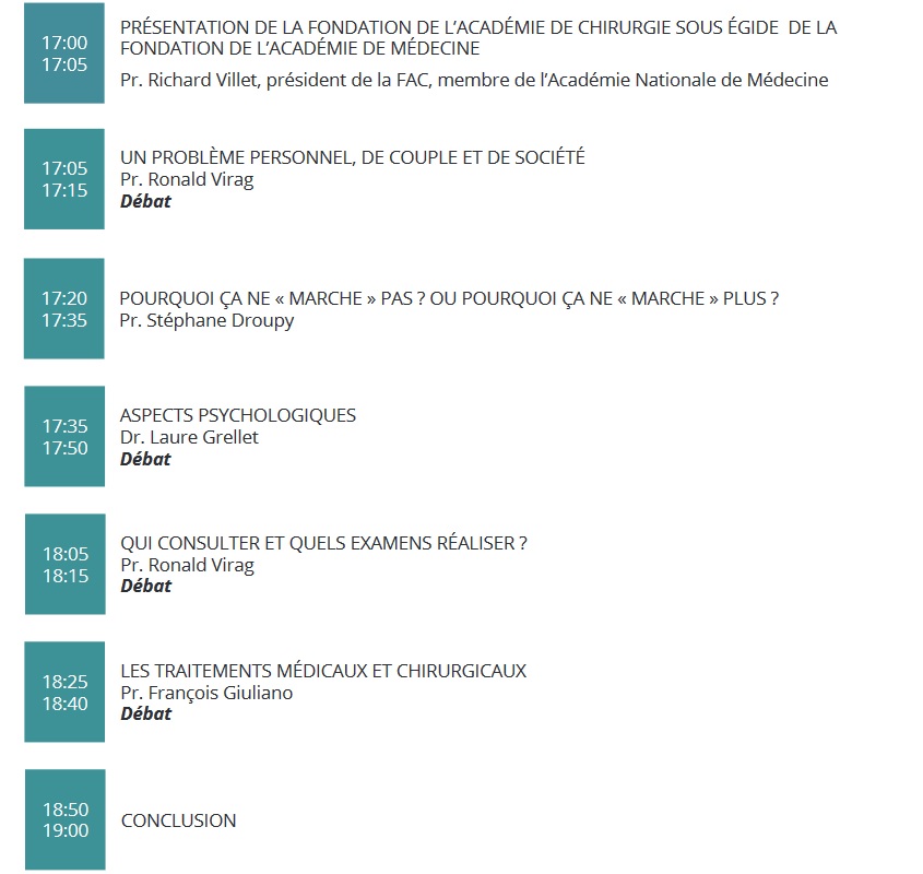 Programme 2021 fondation académie chirurgie les problèmes d'érection une prise en charge efficace pour tous